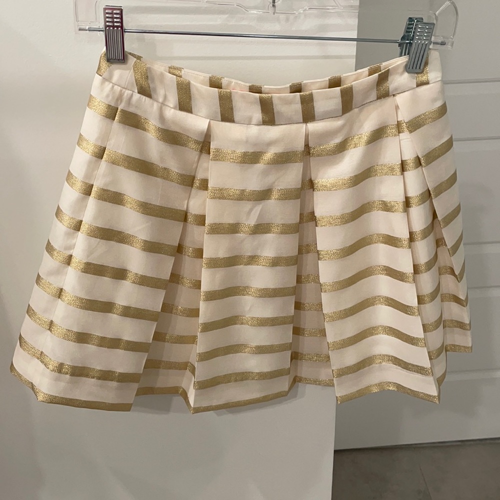 EUC Lilly Pulitzer Ivory & Gold A-Line Skirt
